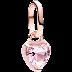 Pandora Krystal Smykker Pandora ME Chakra Heart Mini Dangle Charm - Rose Gold/Pink