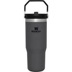 Lækagesikre Termokopper Stanley The IceFlow Flip Straw Charcoal Termokop 88.7cl