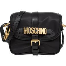 Moschino Black Lettering Logo Nylon Crossbody Bag B3555 Fantasy Black UNI