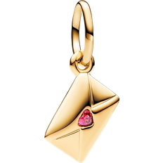 Pandora Guldbelagt Charms & Vedhæng Pandora Love Letter Envelope Dangle Charm - Gold/Pink