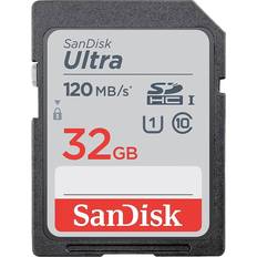 32 GB - SDHC Hukommelseskort & USB Stik SanDisk Ultra SDHC Class 10 UHS-I U1 120MB/s 32GB
