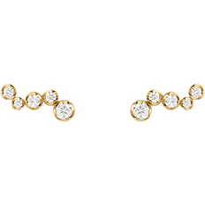 Diamanter - Messing Smykker Georg Jensen Signature Stud Earrings - Gold/Diamond