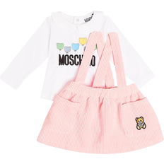 Moschino Teddy Balloons T-Shirt & Dungaree Skirt Co-Ord Set - Pink