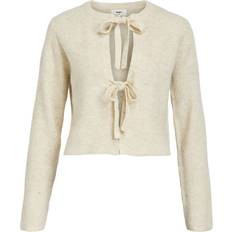 Object Dame Overdele Object Cropped Reversible Cardigan - Sandshell