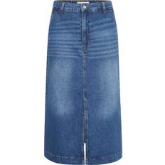 Part Two Calia Plain Denim Midi Skirt - Medium Blue