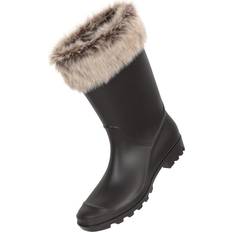 Beige - Dame Gummistøvler Mountain warehouse Womens/Ladies Faux Fur Lined Wellington Boots Beige