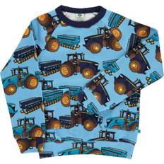 Småfolk Sweatshirt Blue Grotto m. Traktorer 5-6 år 110-116 Sweatshirt