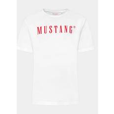 Mustang Slim Tøj Mustang t-shirt regular fit halbarm-shirt Weiß