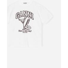 XXS T-shirts Ganni Future Heavy Cocktail Drop Shoulder T-shirt Bright White