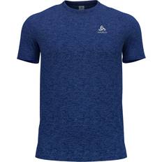 Odlo S Overdele Odlo Crew Essential Seamless Short Sleeve T-shirt Blue Man