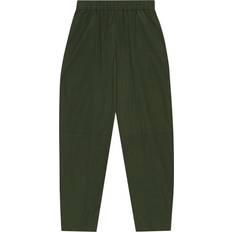 48 - Dame - Elastan/Lycra/Spandex - XXL Bukser Ganni Cotton Crepe Elasticated Curve Pants F8924 Kombu Green Grøn