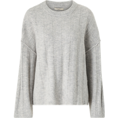Gina Tricot Sweatere Gina Tricot Wide Rib Knitted Sweater - Lt Grey Melange