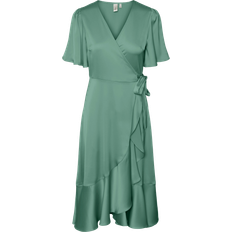 Y.A.S 8 - Grøn Tøj Y.A.S Slå om-kjole yasThea 2/4 Midi Wrap Dress Grøn