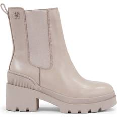 Tommy Hilfiger Beige Chelsea boots Tommy Hilfiger Block Heel Leather Chelsea Boots, Smooth Taupe