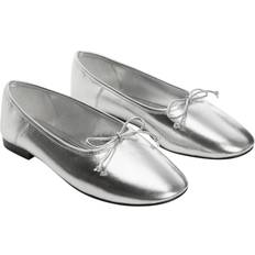 38 - Dame - Sølv Lave sko Mango Metallic Ballerinas Kvinde Snøresko hos Magasin Silver