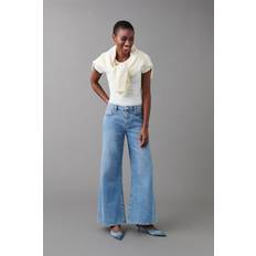 Gina Tricot Blå Bukser & Shorts Gina Tricot Super wide jeans mid waist jeans- Blue 32 Female