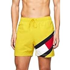Tommy Hilfiger Gul Badetøj Tommy Hilfiger Flag Mid Length Drawstring Slim Swim Shorts VALLEY YELLOW