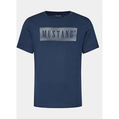 Mustang Bomuld Tøj Mustang t-shirt regular fit halbarm-shirt Blau