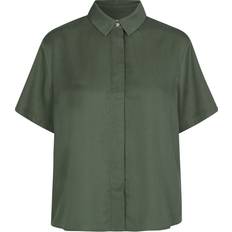 Samsøe Samsøe Rund hals Tøj Samsøe Samsøe Mina SS Shirt - Dusty Olive