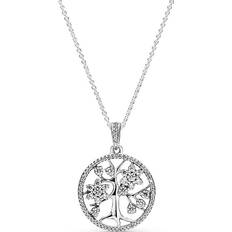 Pandora Dame Halskæder Pandora Family Tree Necklace - Silver/Transparent