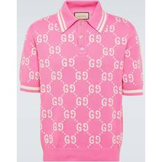 Gucci L Polotrøjer Gucci Logo-Intarsia Cotton Polo Shirt Men Pink