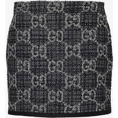 Gucci Nederdele Gucci GG-jacquard Wool-blend Tweed Mini Skirt Womens Dark Grey