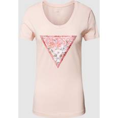 Guess Pink Overdele Guess T-Shirt mit Label-Print in Hellrosa, Größe