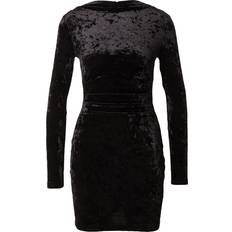 Superdry Sort Kjoler Superdry Velvet Longsleeved Mini Dress Kvinde Midi Kjoler 16/XL hos Magasin Black