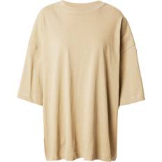 Topshop Cold Shoulder Tøj Topshop Gråbrun oversized T-shirt med sænkede skuldre-Neutral