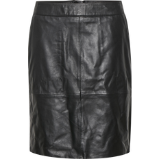 CULTURE Sort Tøj CULTURE Skindnederdel cuBerta Leather Skirt Sort