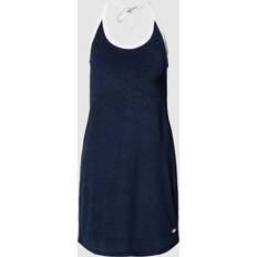10 - Blå - Dame - S Kjoler Tommy Hilfiger Heritage Halterneck Cover Up Mini Dress DARK NIGHT NAVY
