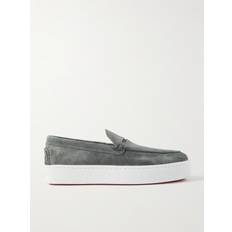 Christian Louboutin Paqueboat Suede Penny Loafers Men Gray