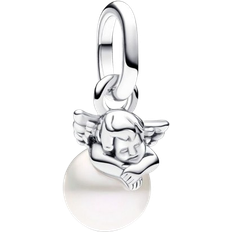 Pandora Perler - Sølv Smykker Pandora ME Cupid Mini Dangle Charm - Silver/Pearl