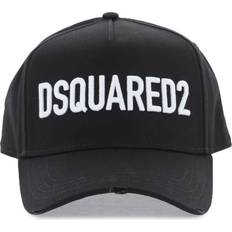 DSquared2 Herre Kasketter DSquared2 Mens Black White Brand-embroidered Curved-visor Cotton cap