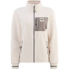Dame - Høj krave - XL Overdele Kari Traa Women's Rothe Midlayer Fleece Jacket - Light Beige