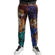 Multifarvet Jeans Dolce & Gabbana Multicolor Tiger Cotton Loose Denim Jeans IT50