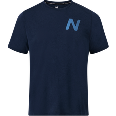 New Balance Træningstøj Overdele New Balance Graphic Impact Short Sleeve T-shirt Blue Man
