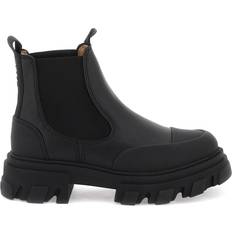 45 ½ - Imiteret læder Støvler Ganni Women's Leather Chelsea Boots Black