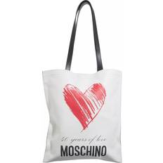 Moschino Håndtasker Moschino Womens Fantasy Print White Graphic-pattern Leather Tote bag