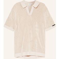 Calvin Klein Beige T-shirts & Toppe Calvin Klein Open Knit Beach Polo Shirt Beige