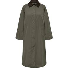 Only Orchid Corduroy Mix Trench Coat - Kalamata/Dark Earth