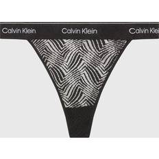 Calvin Klein Elastan/Lycra/Spandex Trusser Calvin Klein String Thong, Black