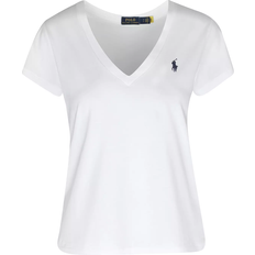 Polo Ralph Lauren Dame - Hvid Tøj Polo Ralph Lauren Pony V-Neck T-shirt - White