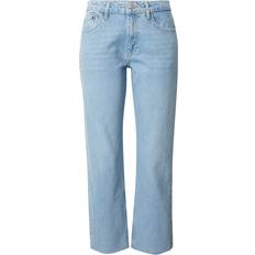 Topshop Afblegede jeans med mellemhøj talje og lige ben-Blå