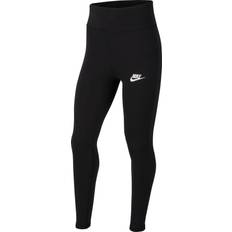 Leggings - Piger Sweatshirts Nike Big Kid's Sportswear Favorites High-Waisted Leggings - Black/White (CU8248-010)