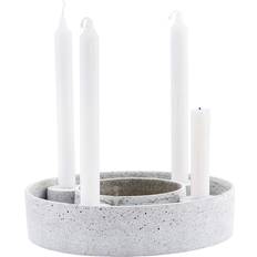 House Doctor Grå Lysestager, Lys & Dufte House Doctor The Ring Concrete Gray Lysestage 6cm