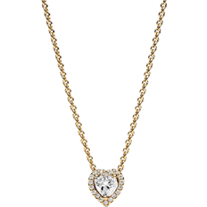 Pandora Guldbelagt Halskæder Pandora Heart Collier Pendant Necklace - Gold/Transparent