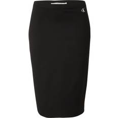 Calvin Klein Nederdele Calvin Klein Slim Milano Jersey Midi Skirt Black