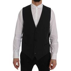 Dolce & Gabbana 42 Tøj Dolce & Gabbana Black STAFF Cotton Striped Vest IT52