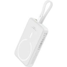 Baseus Apple iPhone 15 Mobiltilbehør Baseus Magnetic Mini MagSafe 10000mAh 20W powerbank med indbygget Lightning-kabel hvid Simple Series USB-C USB-C 60W 0,3m kabel
